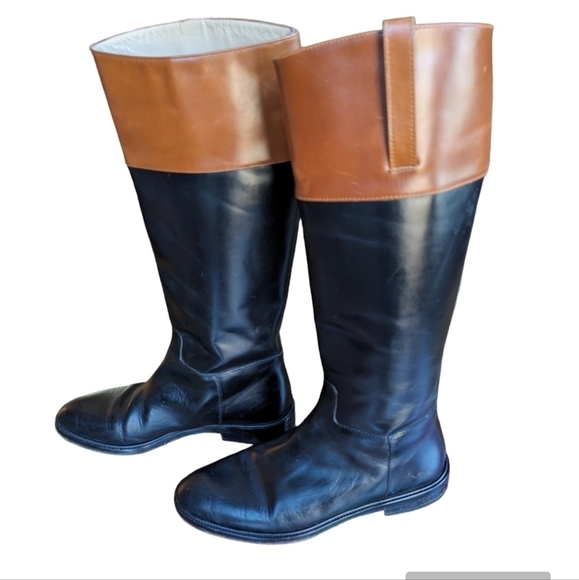 Michael Kors black brown riding boots sz 8.5 - Picture 11 of 14